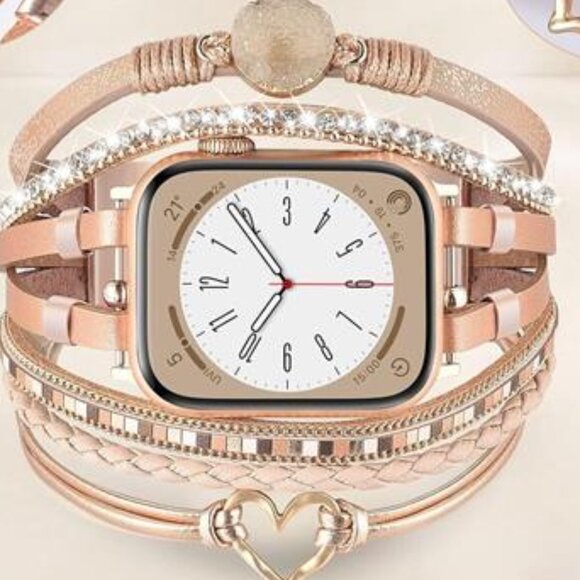 NEW Rose Gold Boho Layered Apple Watch Band - Picture 4 of 4